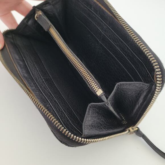 BVLGARI Zip Wallet Black Logo Italian Large Designer Canvas Leather Accordion - Picture 5 of 13